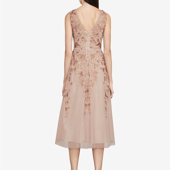 BCBGMAXAZRIA, Eugene Butterfly-Embroidered Dress, Blush Pink Cocktail Dress. - Picture 3 of 5